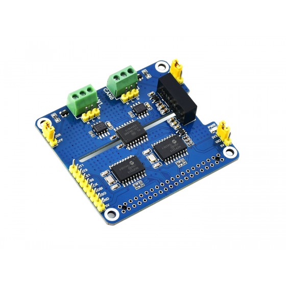 2-Channel Isolated CAN Expansion HAT for Raspberry Pi, Dual Chips Solution