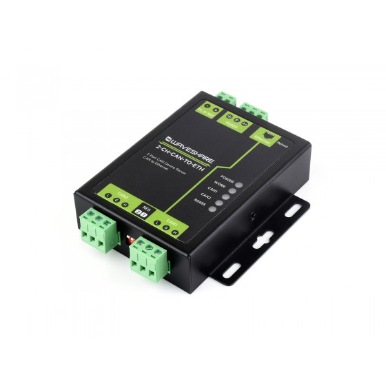 Industrial Grade 2-Ch CAN To Ethernet Server, 2-Ch CAN + RS485 + Ethernet Port, Supports CAN Repeater / CAN To RS485, Dual SOCKET