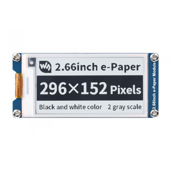 296×152, 2.66inch E-Paper E-Ink Display Module, Black / White