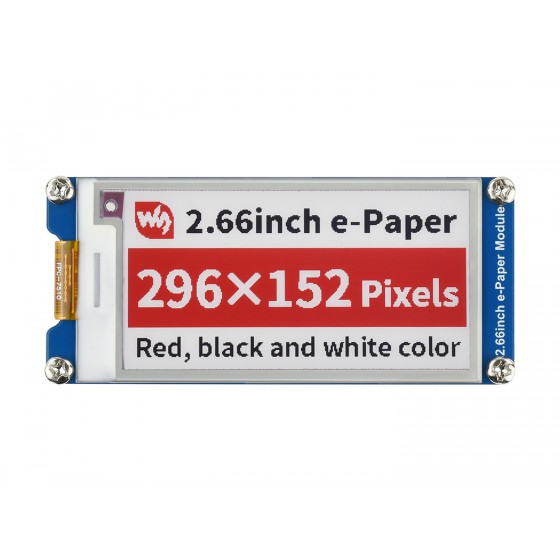 2.66inch E-Paper E-Ink Display Module (B), 296×152, Red / Black / White, SPI
