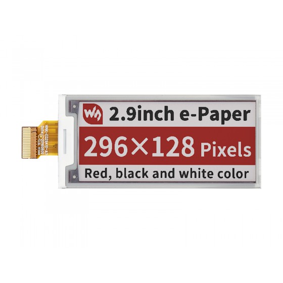 2.9inch E-Paper (B) E-Ink Raw Display, 296×128, Red / Black / White, SPI, without PCB
