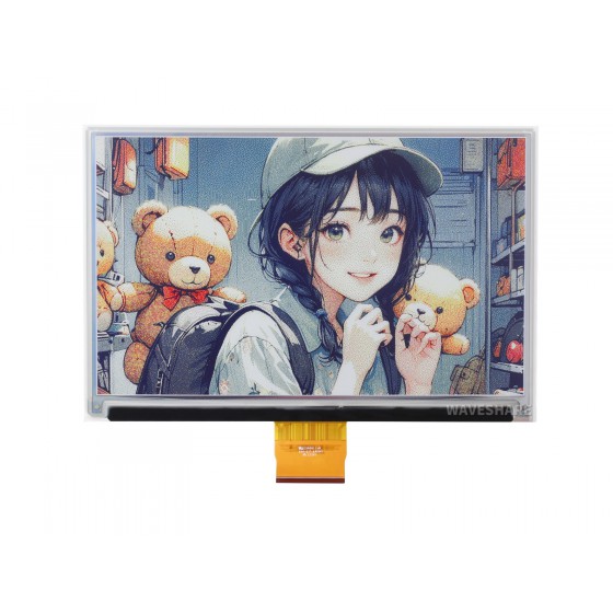 7.3inch E Ink Spectra 6 (E6) Full Color E-Paper Display, E-Ink Display, Low Power Consumption, 800×480 Pixels, SPI Communication, Optional For E-Paper Driver HAT