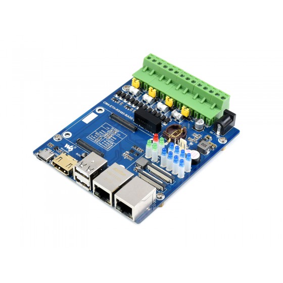 Dual ETH Quad RS485 Base Board (B) for Raspberry Pi Compute Module 4, Gigabit Ethernet, 4CH Isolated RS485