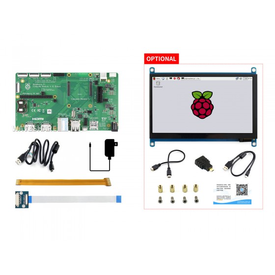 Raspberry Pi Compute Module 4 Dev Kit, with Official IO Board and Optional 7" Touchscreen