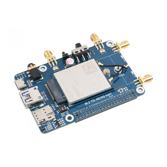 Raspberry Pi LTE Cat 6 Communication HAT, LTE-A Global Multi-band, GNSS Positioning, comes with EM060K-GL Module