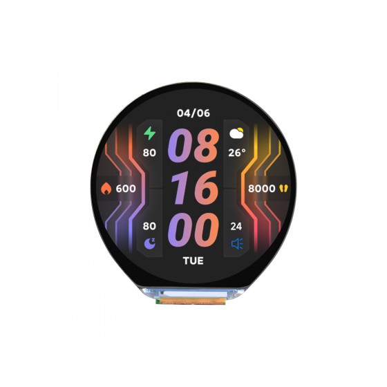 ESP32-S3 1.46inch Round Display Development Board, 412×412, Supports WiFi & Bluetooth, Accelerometer And Gyroscope Sensor, Onboard Speaker And Microphone, ESP32 With Display
