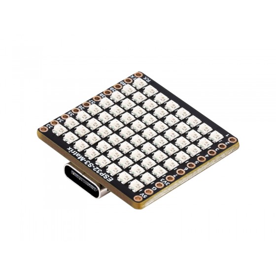 ESP32-S3-Matrix Development Board, Onboard 8×8 RGB LED Matrix and QMI8658 Attitude Sensor, supports Wi-Fi and Bluetooth LE, ESP32 Development Board