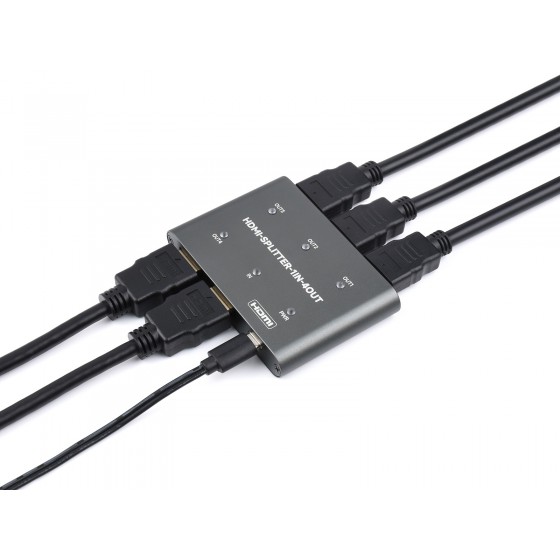 HDMI 4k Splitter, 1 In 4 Out, Share One HDMI source