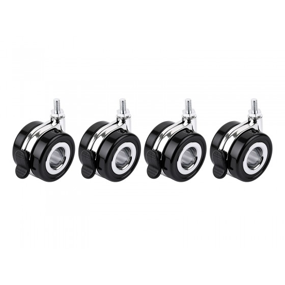 HomeRack 2.5inch (60mm) Hollow Caster Wheel Kit With Brake, Includes 4 Caster Wheels, Compatible With Standard M8 Threaded Hole, 65kg Load Capacity Per Wheel