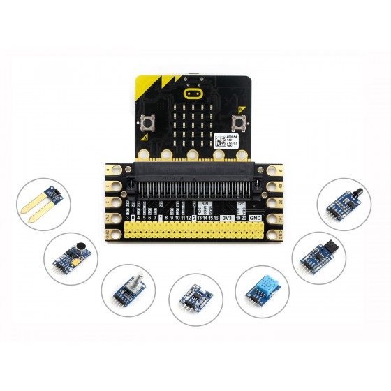 BBC micro:bit sense pack, with edge breakout, several sensors