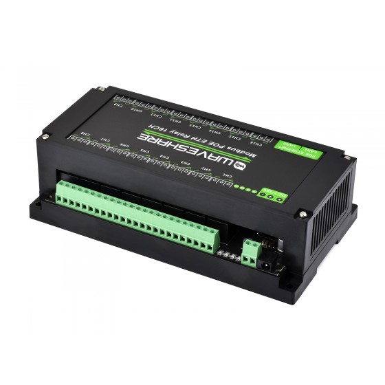16-Ch Ethernet Relay Module, Modbus RTU / Modbus TCP Protocol, Ethernet Port Communication, Supports PoE Power Supply, With Various Isolation And Protection Circuits