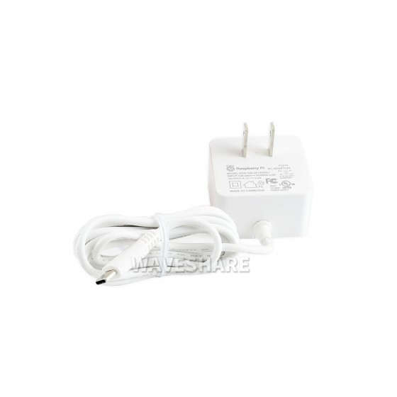 Official USB-C Power Supply for Raspberry Pi 4, US, White