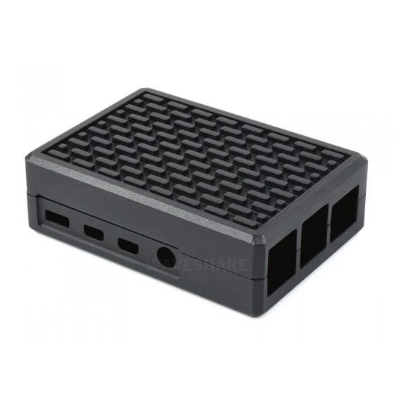 Aluminum Grid Grooved Case for Raspberry Pi 4, Inner Heatsink Pillars