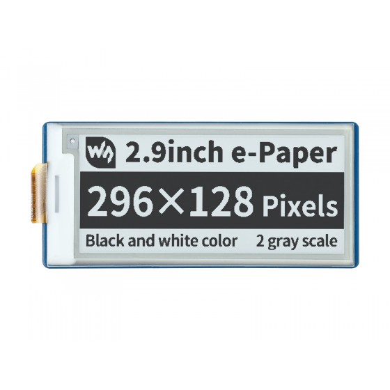 2.9inch E-Paper E-Ink Display Module for Raspberry Pi Pico, 296×128, Black / White, SPI