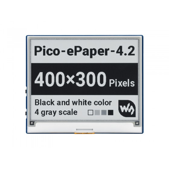 4.2inch E-Paper E-Ink Display Module for Raspberry Pi Pico, 400×300, Black / White, 4 Grayscale, SPI