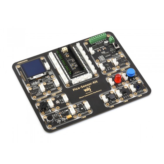 Raspberry Pi Pico Entry-Level Sensor Kit, Including Pico Expansion Board and 15 common modules, All-in-one design