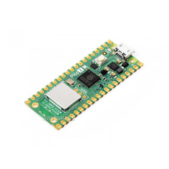 Raspberry Pi Pico 2 W Microcontroller Board, Based on Official RP2350 Chip, Dual-core & Dual-architecture Design, Supports WIFI and Bluetooth