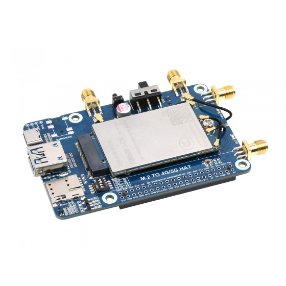RM500x / RM502x 5G HAT for Raspberry Pi, quad antennas LTE-A, multi band, 5G/4G/3G