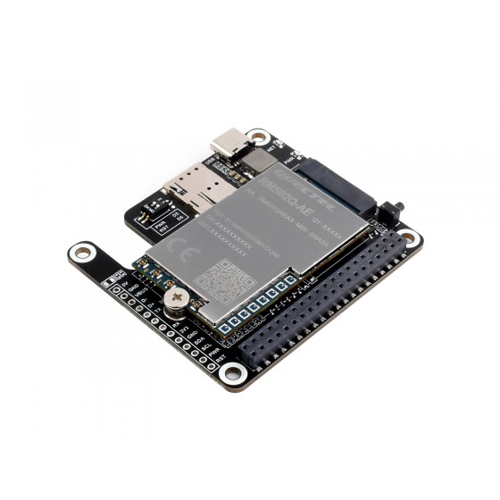 PCIe to 5G/4G/3G HAT designed for Raspberry Pi 5, Compatible with 3042/3052 packages SIMCom/Quectel 5G modules, Raspberry Pi 5 HAT, Options For 5G Module