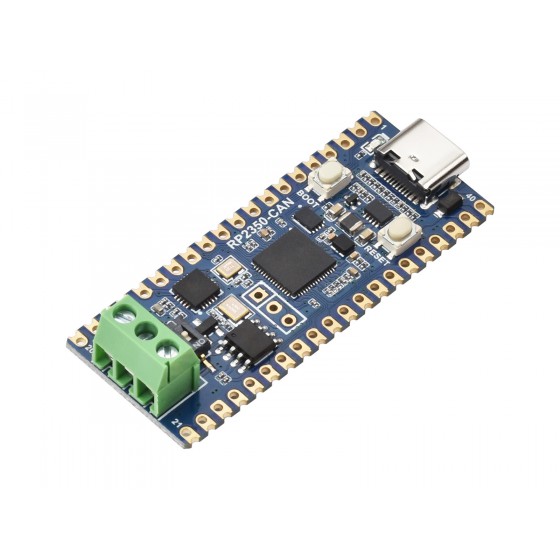 Waveshare RP2350 CAN Development Board, Based On Raspberry Pi RP2350A Dual-core & Dual-architecture Microcontroller, Onboard XL2515 CAN Controller