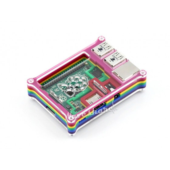 Raspberry Pi 2 Model B with Rainbow Case