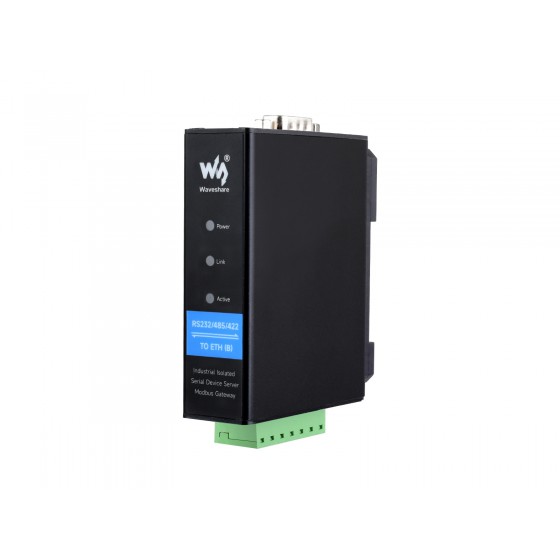 Rail-Mount Serial Server, RS232/485/422 to RJ45 Ethernet Module, TCP/IP to serial, POE Function Optional