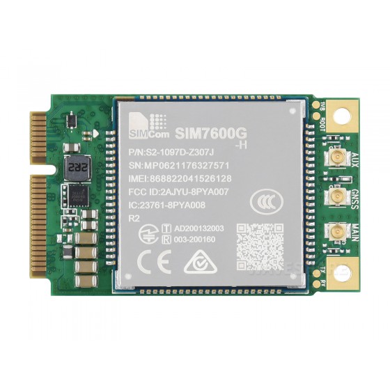 SIM7600G-H-PCIE SIMCom Original 4G LTE Cat-4 Module, Global Coverage, GNSS, Mini-PCIe Connector