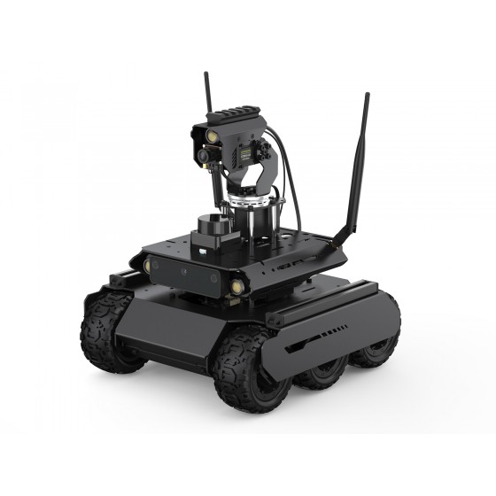 UGV Rover ROS 2 Open-source 6 Wheels 4WD AI Robot For Jetson Orin Series Board, Dual controllers, 360° Flexible Omnidirectional Pan-Tilt, Optional For Jetson Orin Nano 4GB Kit