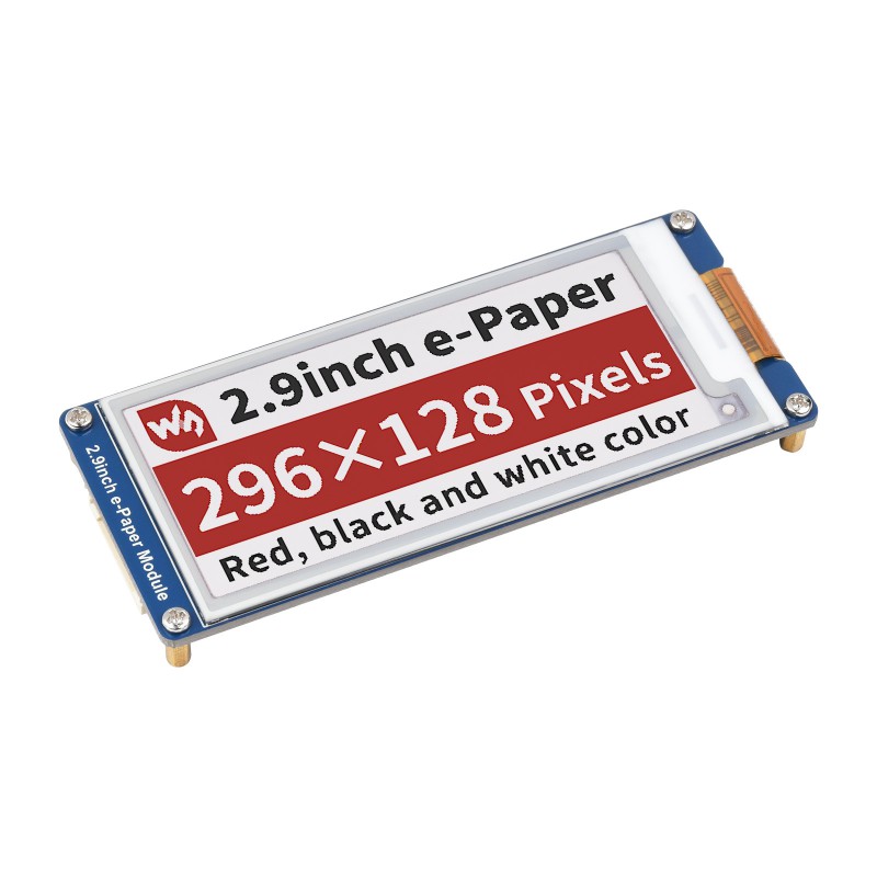 296x128, 2.9inch E-Ink display module, three-color, SPI interface ...