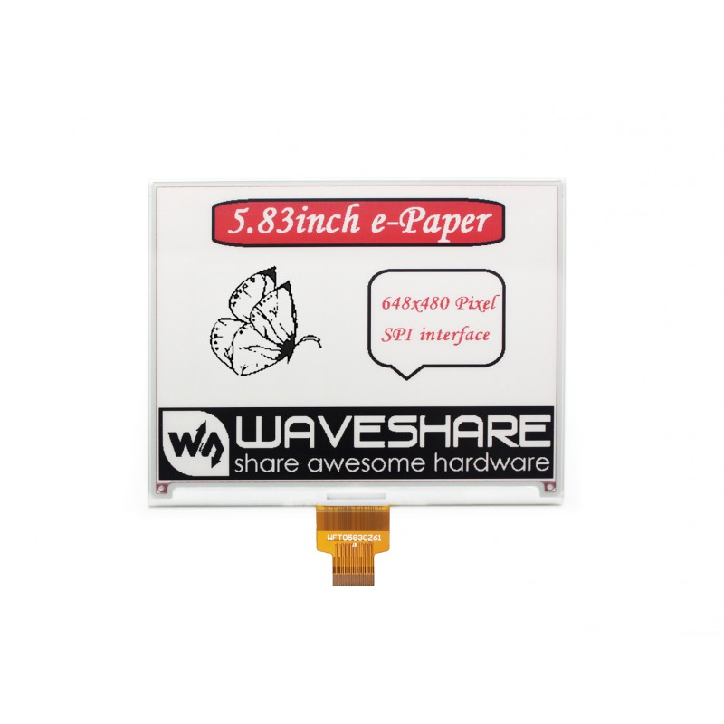 648×480, 5.83inch E-Ink raw display, red/black/white three-color, SPI ...