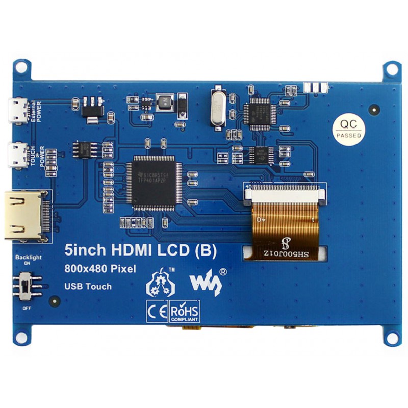 5inch Resistive Touch Screen LCD (B), 800×480, HDMI, Low Power