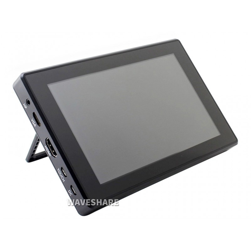 7inch Capacitive Touch Screen (H) with Case Toughened Glass Cover, 1024×600, HDMI, IPS, Various Devices & Systems Support