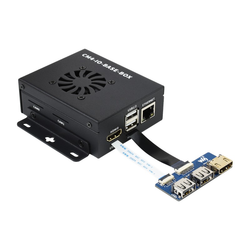 CM4-IO-BASE-BOX-B + USB HDMI Adapter, for Raspberry Pi Compute 