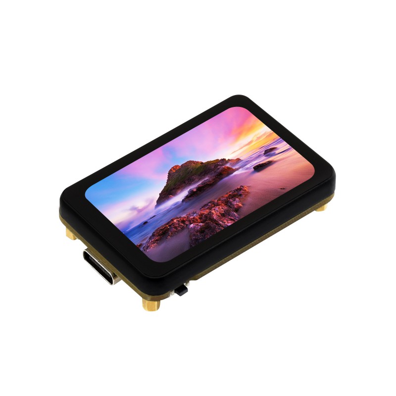 ESP32-S3 1.64 inç AMOLED dokunmatik ekranlı geliştirme kartı ön görünümü