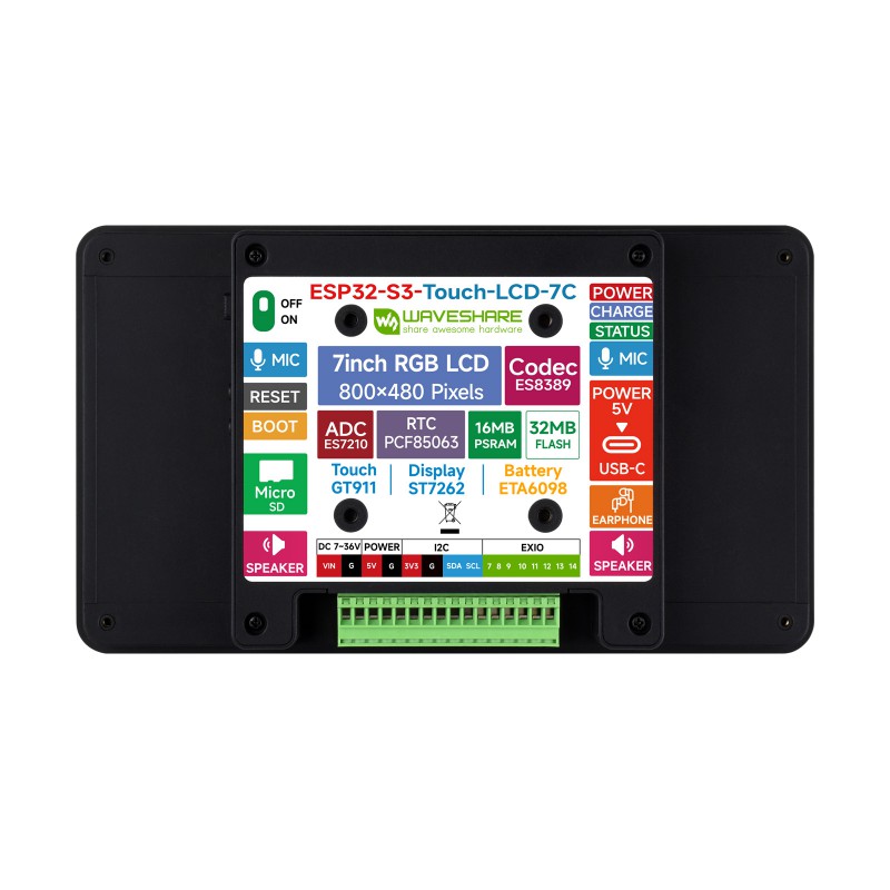 ESP32-S3 7inch AI Voice Touch Display Development Board, 800 × 480 ...