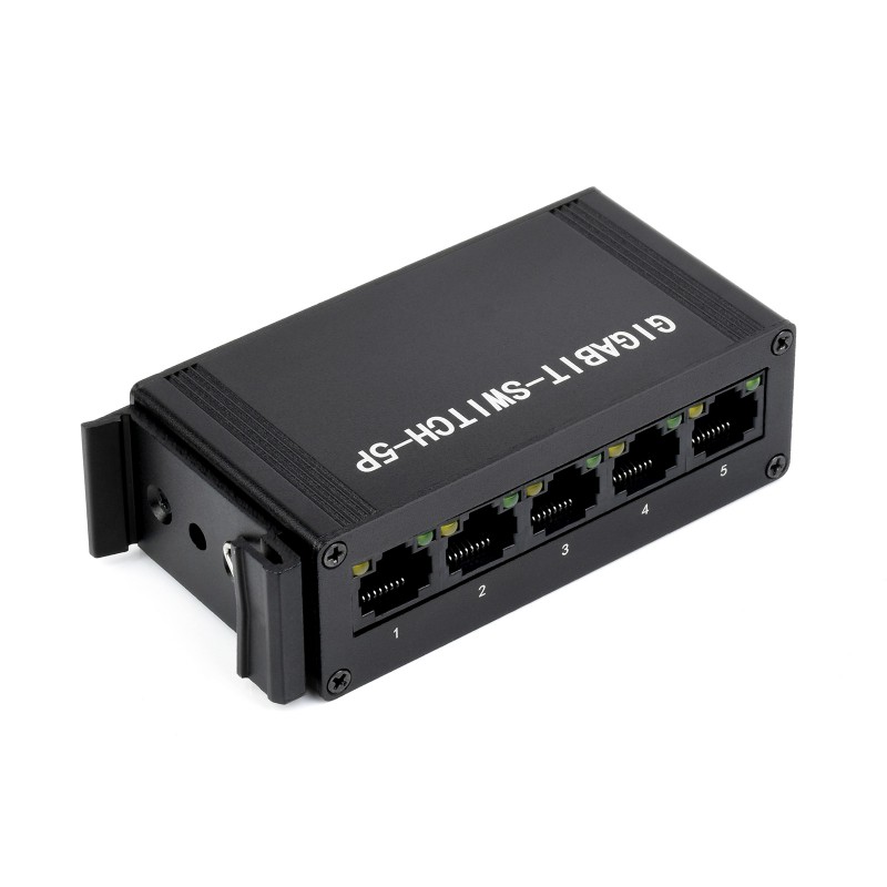 Industrial Grade 5P Gigabit Ethernet Switch, IEEE 802.3x-Compliant  Full-Duplex 10/100/1000M Connection, DIN Rail Mount