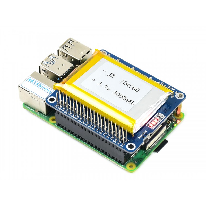 Li-polymer Battery HAT for Raspberry Pi, SW6106 Power Bank