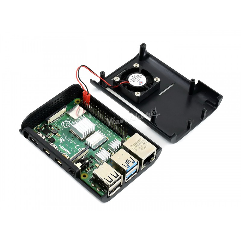 Oswald fordampning Vejrudsigt Black ABS Case for Raspberry Pi 4, with Cooling Fan, PI4-CASE-D