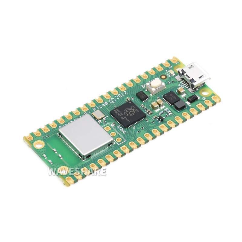 Raspberry Pi Pico W Microcontroller Board, Built-in WiFi, Based on