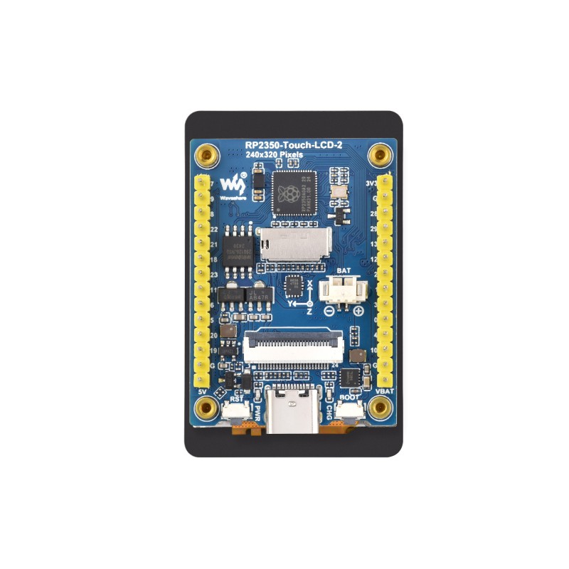 Waveshare RP2350 Dev Board With 1.8" AMOLED Touch Display – Dual-Core MCU, 6-Axis Sensor, 16MB Flash