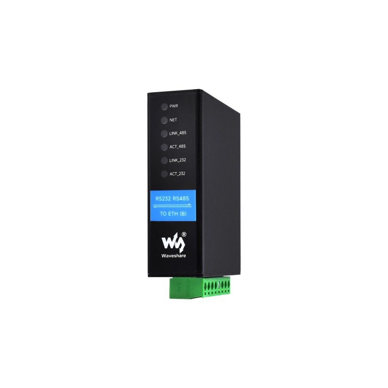 RS232 RS485 to RJ45 Ethernet Serial Server, RS232 And RS485 Dual Channels  Independent Operation, Dual Ethernet Ports, Rail-mount Industrial Isolated  Serial Module, Bi-directional Transparent Transmission | RS232 RS485 TO ETH  (B)