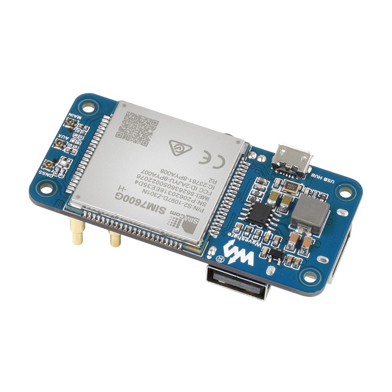 musikkens Whirlpool Prøv det SIM7600G-H 4G HAT (B) For Raspberry Pi, LTE Cat-4 4G / 3G / 2G Support, GNSS