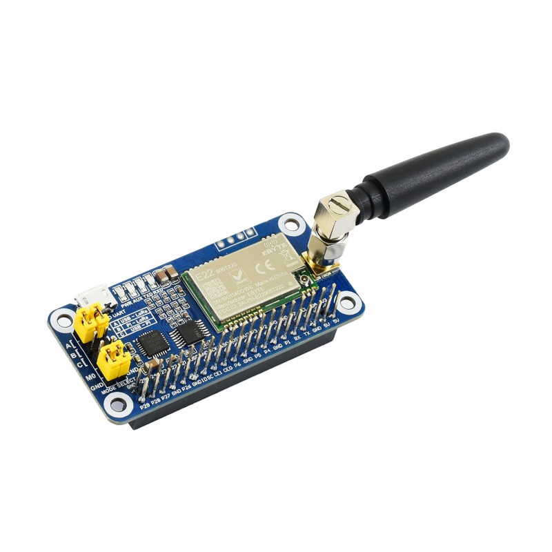 Waveshare SX1262 Lora Hat for Raspberry Pi Spread Spectrum Modulation 868MHz Frequency Band Auto Multi-Level Repeating Supports Wireless Parameter Configuration and Fixed-Point Transmission 