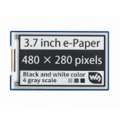 3.7inch e-Paper e-Ink Display HAT For Raspberry Pi, 480×280, Black / White, 4 Grey Scales, SPI