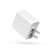 PD30W Dual-Port Fast Charger, USB Type-A/Type-C Wall Charger Block, US Plug, intelligently adjusts the charging rate