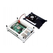 Black/White Acrylic Case for Raspberry Pi 4, with Cooling Fan