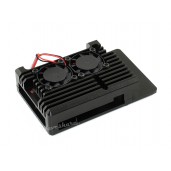 Aluminium Alloy Case for Raspberry Pi 4, Dual Cooling Fans