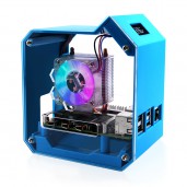 Mini Tower Kit For Raspberry Pi 4B, Desktop Computer Case, Strong Heat Dissipation, OLED Screen Display, Colorful LED