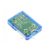 Transparent and Blue Acrylic Case for Raspberry Pi 5, Supports installing Official Active Cooler