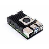 Aluminium Alloy Case (H) for Raspberry Pi 5, With Temperature-Controlled Blower Fan